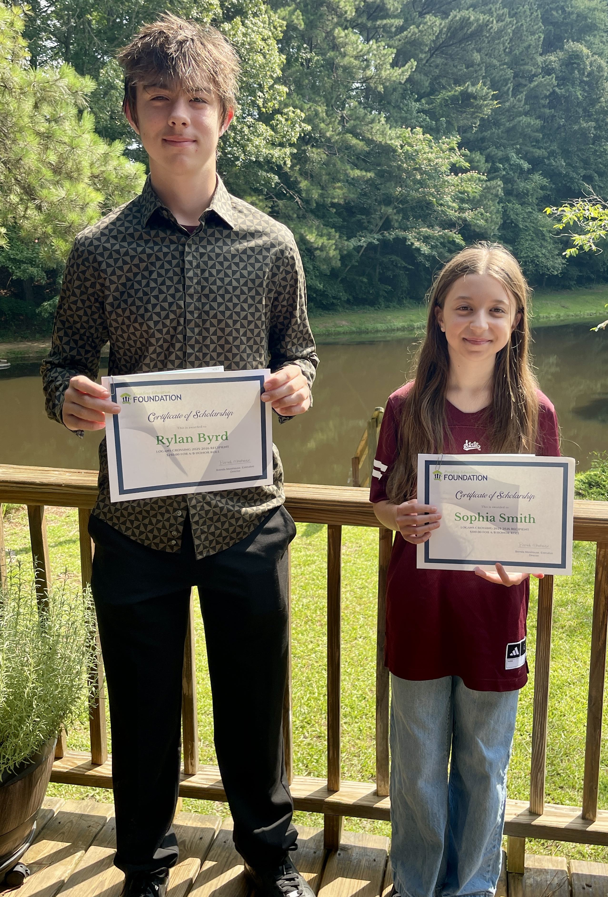 Rylan Byrd — 10th grade, $250 A/B Honor Roll
Sophia Smith — 7th grade, $100 A/B Honor Roll